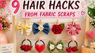 9 Hair Hacks from Fabric Scraps | Easy DIY Scrunchies & Hair Accessories Ideas