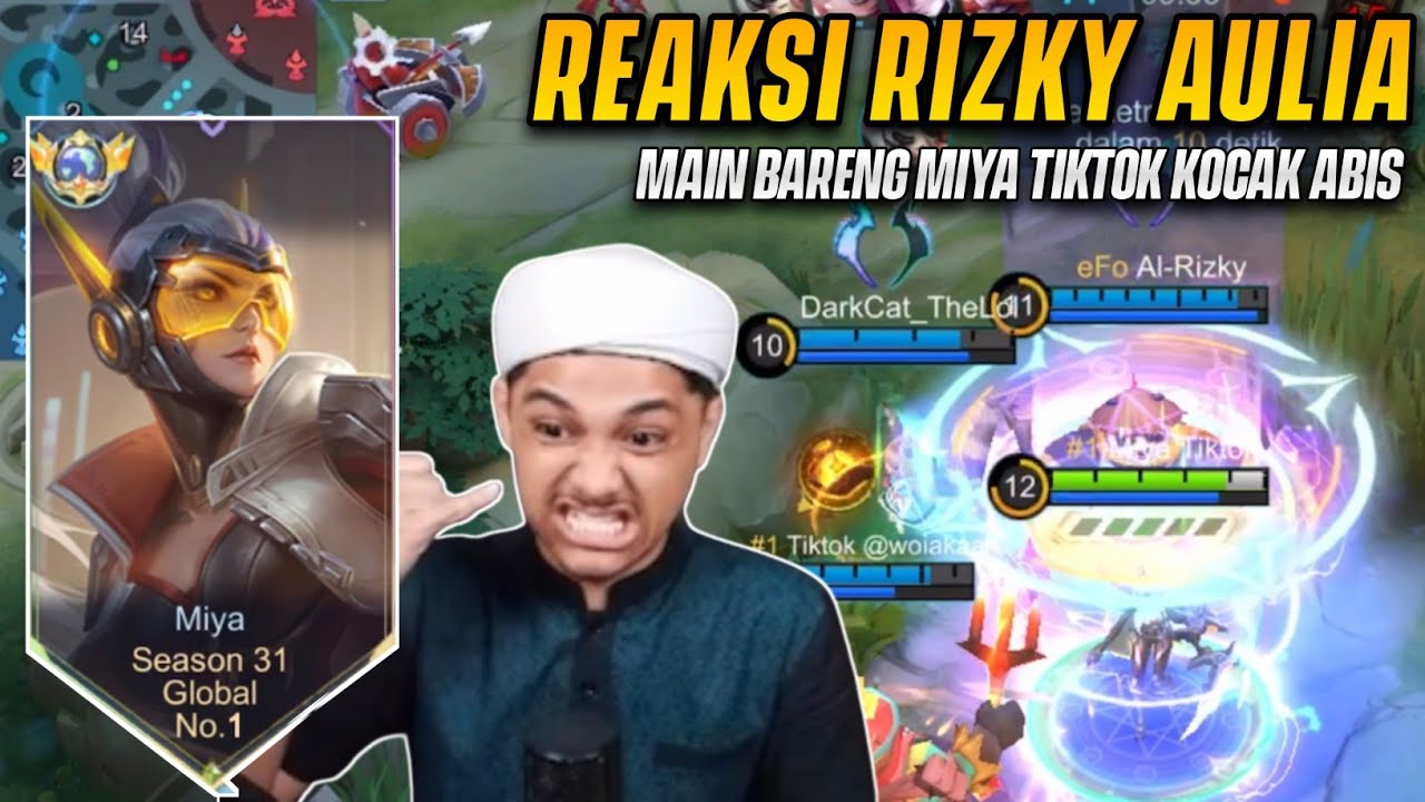 REAKSI RIZKY AULIA KETIKA MAIN BARENG MIYA TIKTOK DAN TOP GLOBAL FRANCO! | TOP GLOBAL 1 MIYA - MLBB