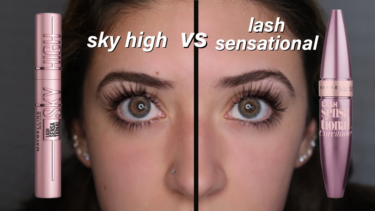 New Maybelline Sky High Mascara Vs Original Maybelline Lash Sensational Mascara Review Youtube