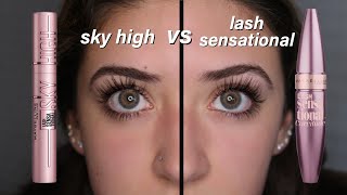 Обзор новой туши Maybelline Sky High против оригинальной туши Maybelline Lash Sensal.