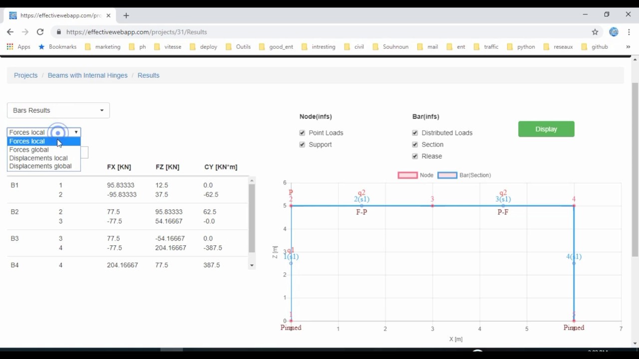 Free Online Beams with Internal Hinges Calculator YouTube