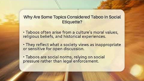 Why Are Some Topics Considered Taboo In Social Etiquette? - Beyond Borders Etiquette