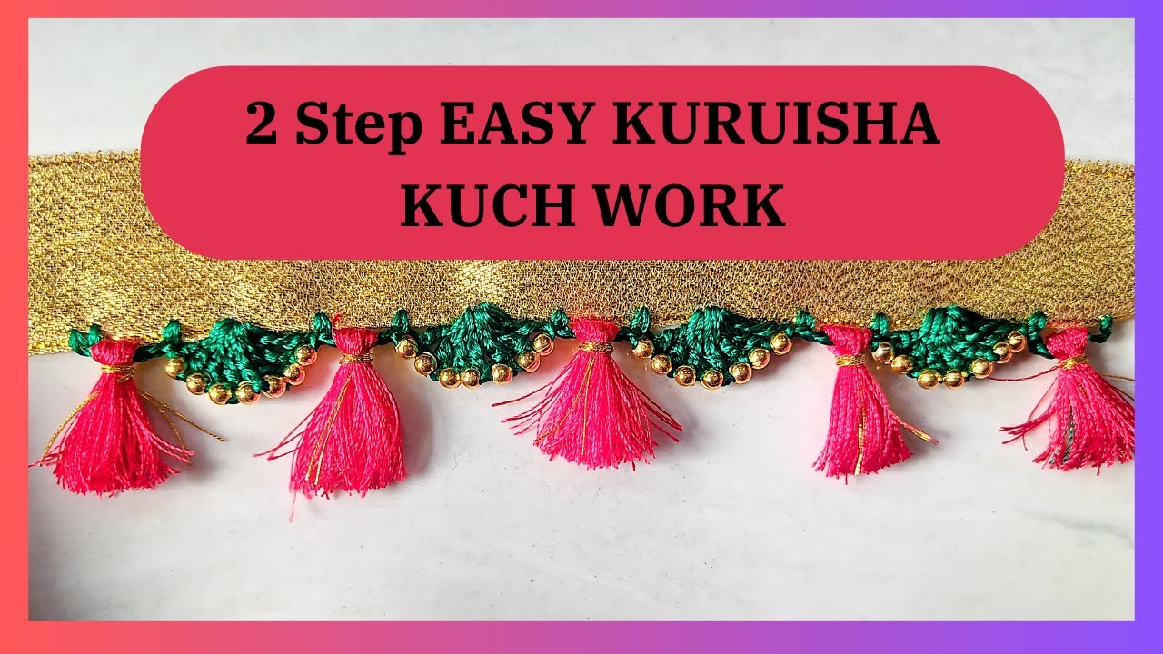 2 Step easy kurusha kuch work || South style embroidery || kucch work ...
