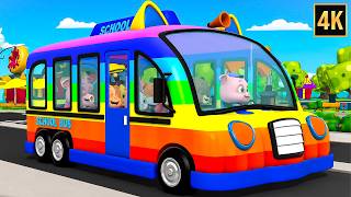 Wheels on the Bus 3D Animation & Popular Kids Song & Nursery Rhymes