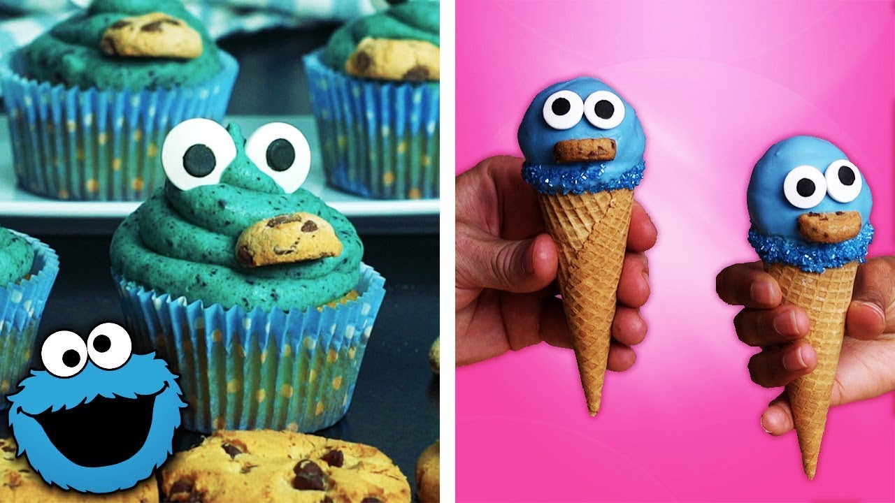 How to Make Cookie Monster Brownies, Cupcakes and Ice Cream Cones | Easy Dessert Ideas by So Yummy