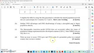 CAPE Geography Unit 2016 Paper 2 questions 2 -3 (Module 1)