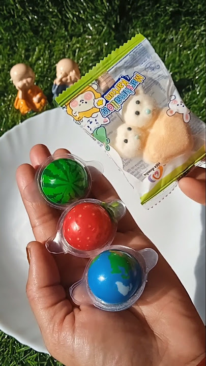 Marshmallow kartun strawberry,earth, watermelon gummy candy stick 🍭🍭😋#youtube #shorts  #viralshort