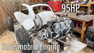 Installing the Engine on the  Home Made Mini VW Baja Bug!!  Part 7