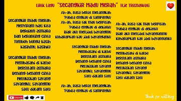 Lirik Lagu "SECANGKIR MADU MERAH"   Itje Trisnawati