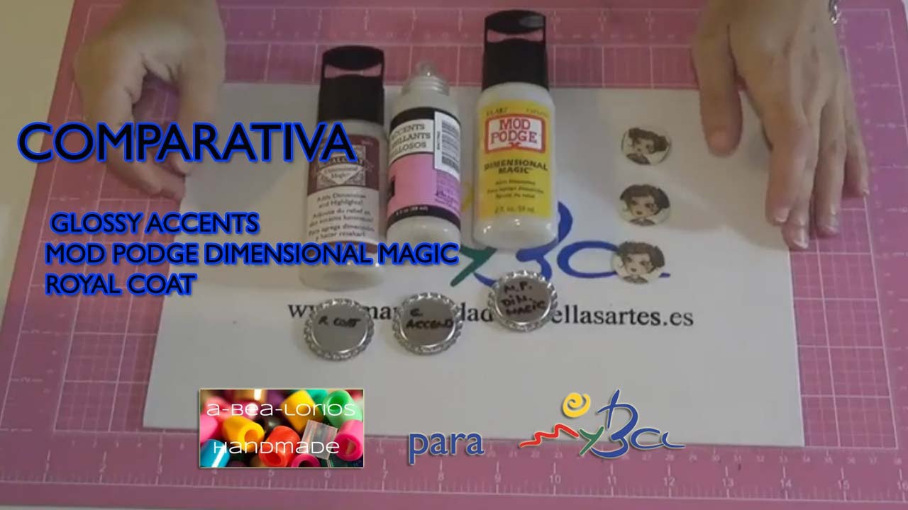 Comparativa Glossy Accents, Mod Podge Dimensional Magic y Royal Coat