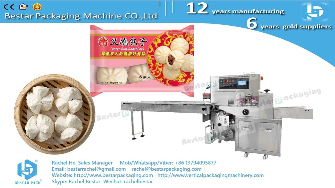 Horizontal flow pack machine for cakes packing without tray