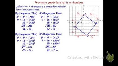 Proving a Quadrilateral is a Rhombus