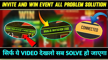 Invite And Win Event Invalid Code Problem || Invite And Win Newly Created Problem || New Event FF