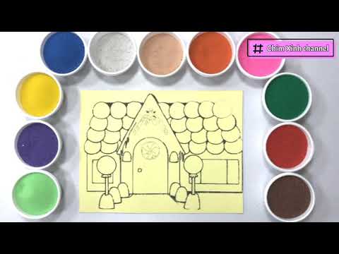 Video Đồ chơi TÔ MÀU TRANH CÁT NGÔI NHÀ BÁNH KẸO - Colored... - youtube