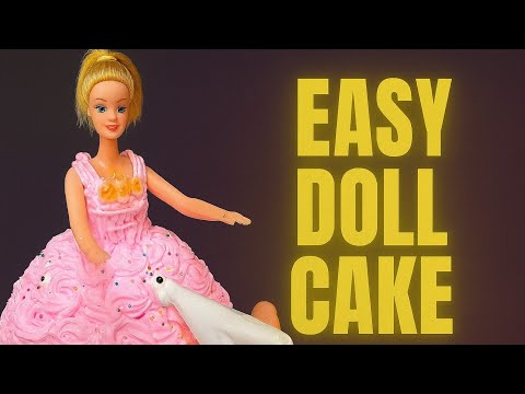 How to make doll cake | homemade whipped cream icing | cake decoration