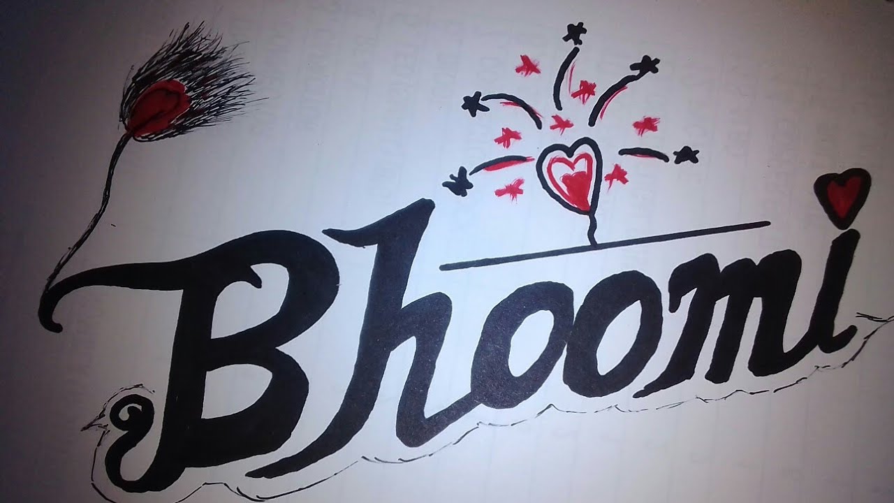 BHOOMI name art whatsapp status / B letter whatsapp status / name art  editing video / by RV10 - YouTube