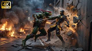 Raphael vs Scorpion 🔥 Epic Ninja Battle in Burning City | Cinematic Fight Movie
