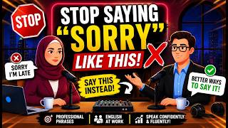 Stop Saying “SORRY” at Work! Say THIS Instead 💼🔥  English Speaking Tips