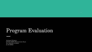 Program Evaluation