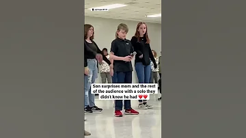 Son surprises mom and the rest of the audience with a solo they didn’t know he had ❤️❤️