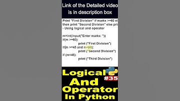 how to use logical and operator in python #ytshorts #bintuharwani #learnpython #logicalandoperator