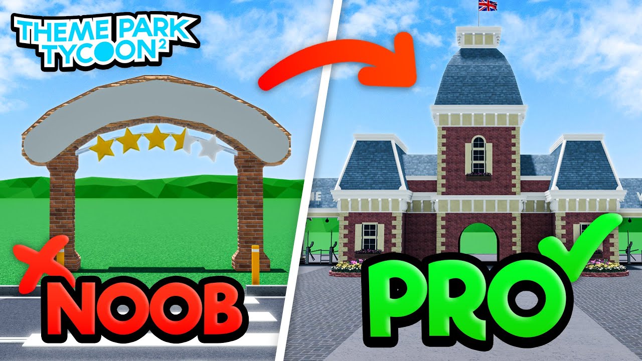 How to Build a PRO ENTRANCE in Theme Park Tycoon 2! - YouTube