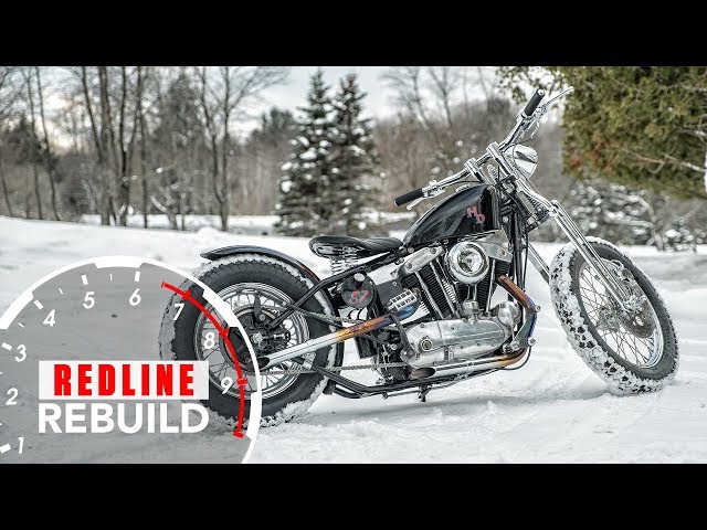 Classic Harley-Davidson motorcycle completely rebuilt in 4