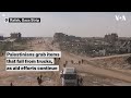 Palestinians grab items that fall from trucks, as aid efforts continue  | VOA News
