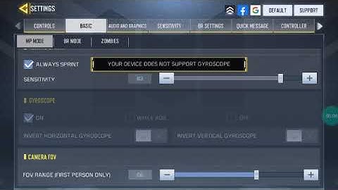 YOUR DEVICE DOES NOT SUPPORT GYROSCOPE(How to fix) Cod Mobile