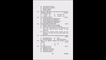 #HSBTE Diploma 3rd Semester Electronics Engg. Sample paper of Network Filter and Transmission Lines