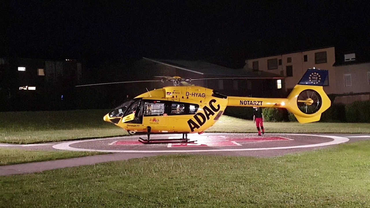 Ausleuchten des Landeplatzes für Christoph 77 am 23.04.2019