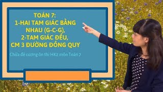 Toán 7: Live chữa đề cương học kì 2 môn Toán - Các bài hình hay và khó