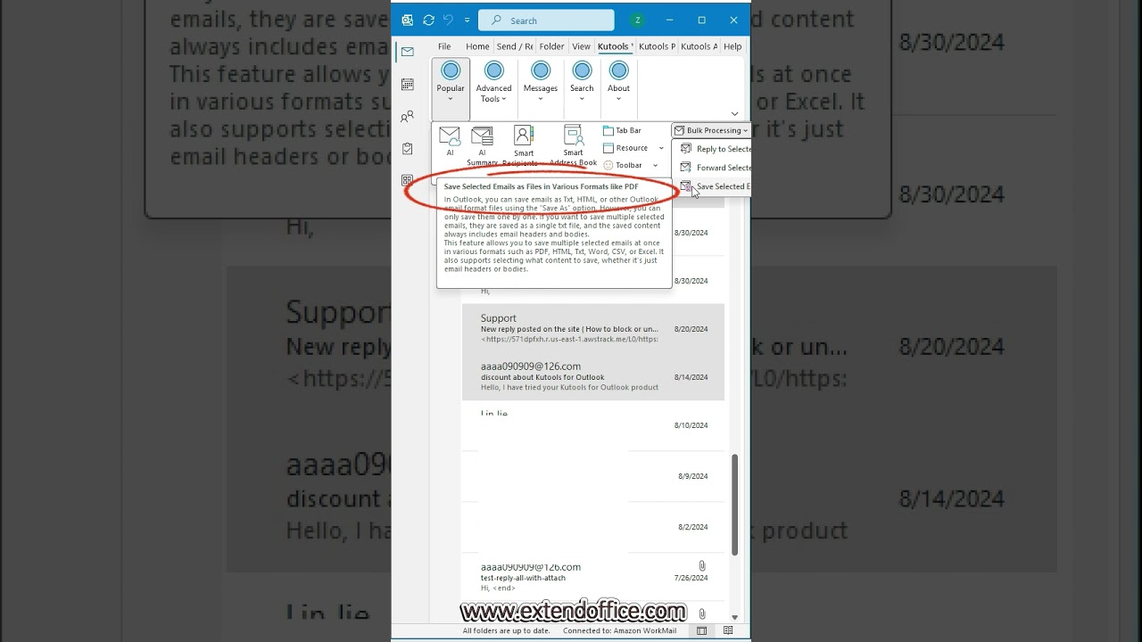 Экспорт сообщений Outlook в текстовые файлы