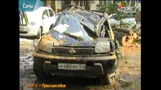 На автомобиль в центре Сочи упало дерево(, 2012-03-06T16:48:42.000Z)