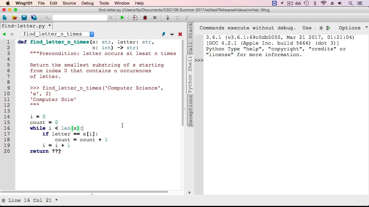 find letter n times - YouTube