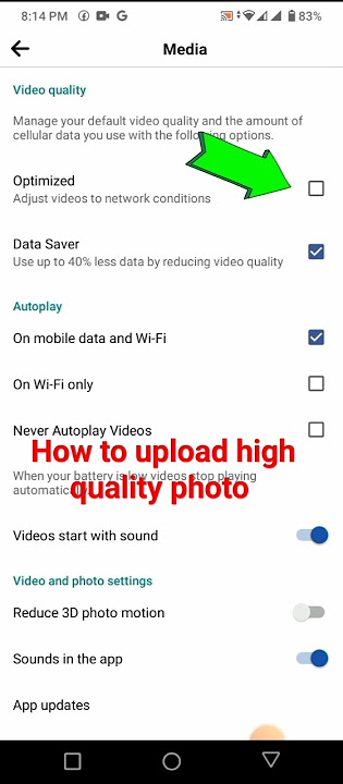 Facebook High quality story and photo upload settings 🤔😱💯2024