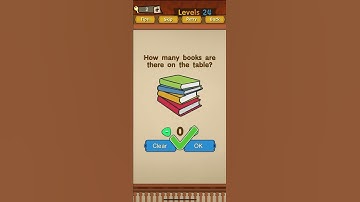 Super Brain Level 24 how many books are there on the table
