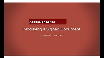 Modifying a Signed Document in AdobeSign - The Loop Hole!