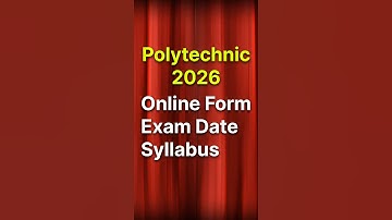 Polytechnic Online Form 2026 | Polytechnic 2026 | Polytechnic Entrance Exam 2026 | #shorts #exam