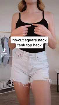 No-Cut Square Neck Tank Top Hack!