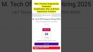 L&amp;T Off Campus Drive 2025 | fresher hiring graduate engineer