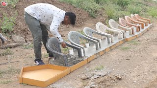 Old plastic chair  Cement hacks