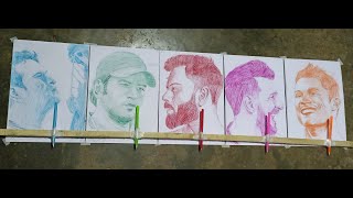 Drawing Five Different Faces At A Same Time American Artist Challenge Indian Artist