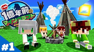 ★新シリーズ開幕★【マイクラ】1億年前のマイクラ生活 Part1 何もない世界へタイムスリップしちゃった⁉️【マインクラフト / Minecraft / MOD / ワンブロック続編  】