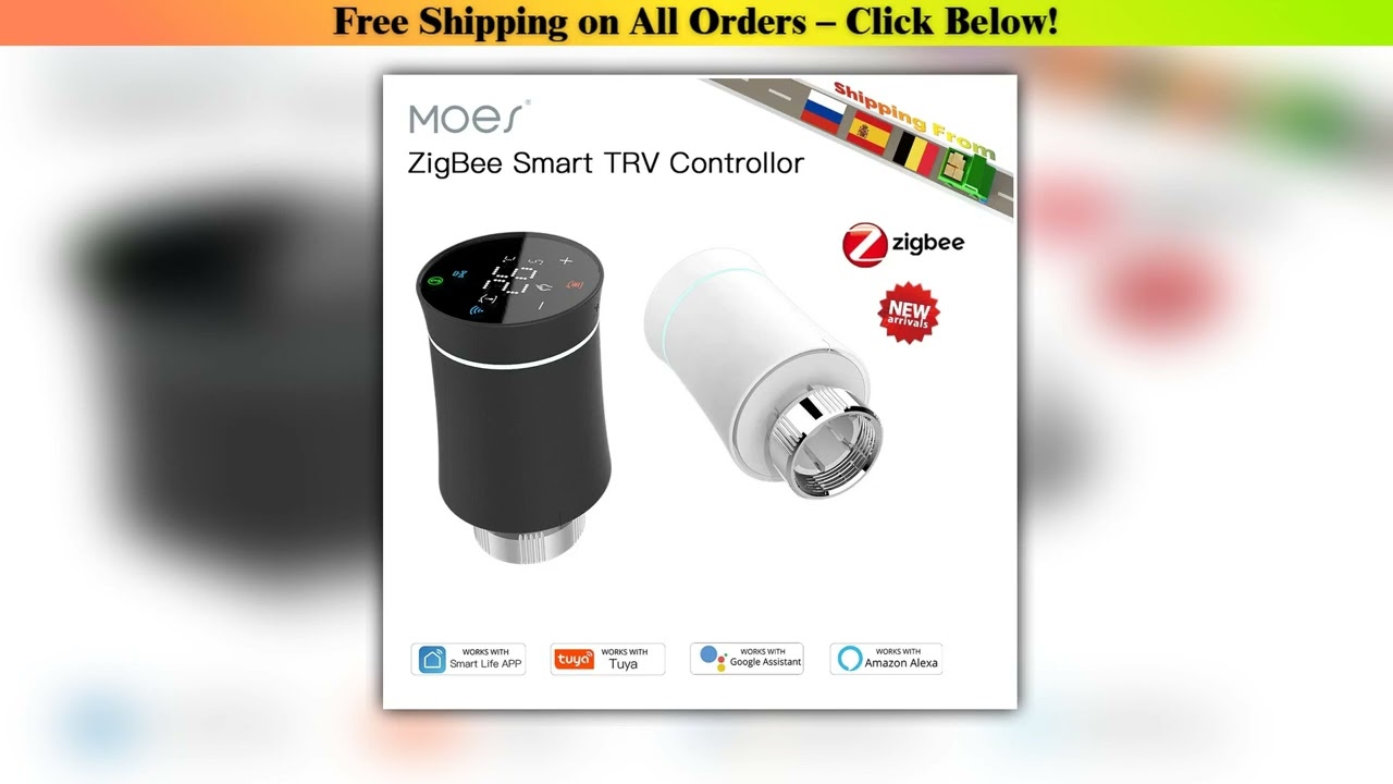 MOES ZigBee 3.0 TRV Thermostat Tuya Radiator Actuator Valve Smart Programmable Temperature