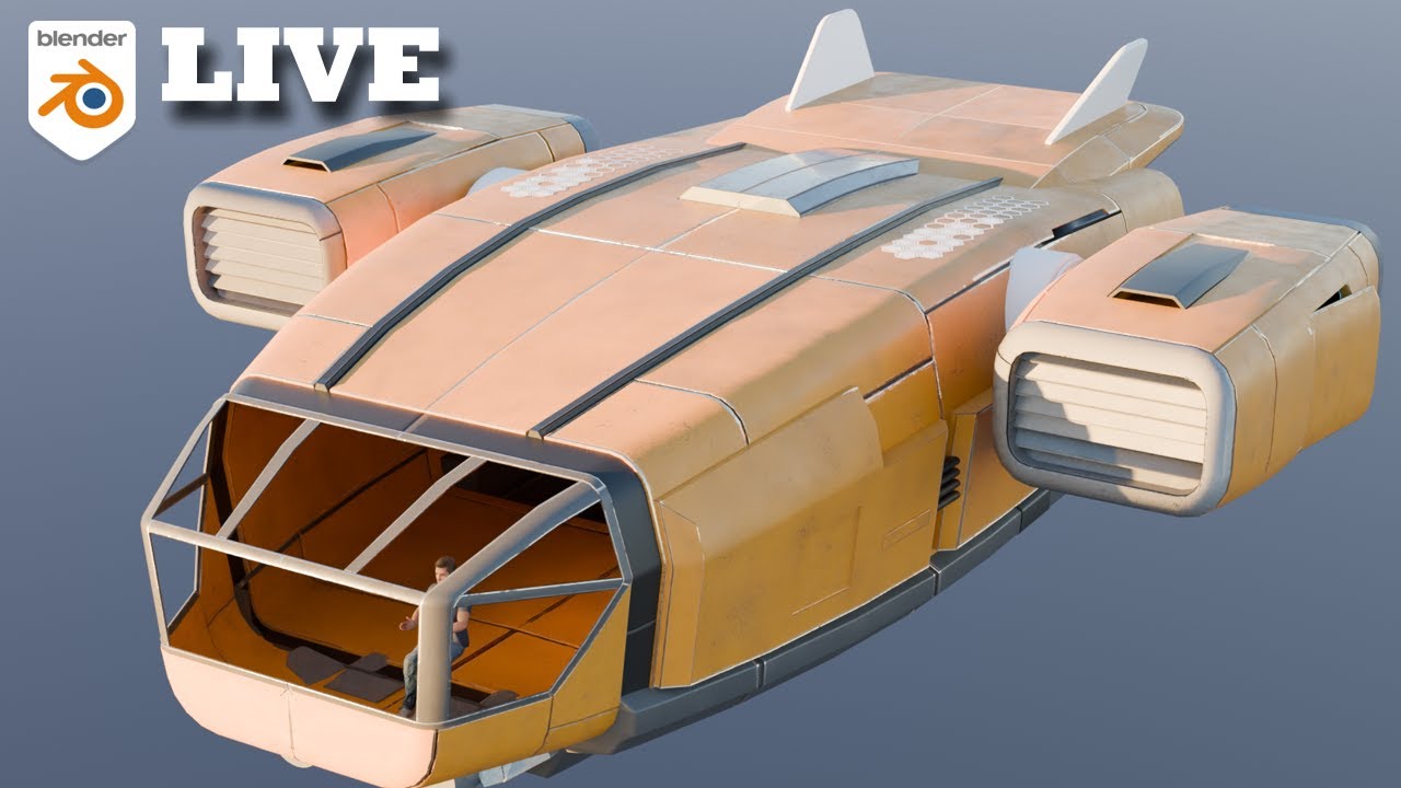 Blender 5.0 Making a Scifi Spaceship LIVE Tips Tutorial Part 3 - YouTube