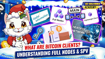 What Are Bitcoin Clients? Understanding Full Nodes & SPV ⚡️CAT GOLD MINER ACADEMY