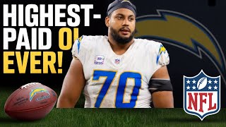 Chargers Star Rashawn Slater BREAKS NFL Offensive Line Salary Record!