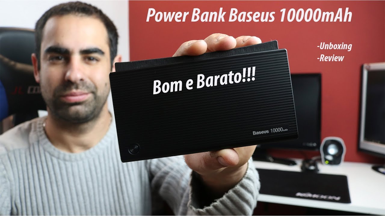 Power Bank Baseus 10000 mAh Muito bom e Barato!!! Unboxing & Review ...