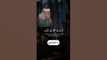 أرأيت الذي ينهى عبدا إذا صلى | المنشاوي الصوت الباكي | قرآن كريم بصوت يهز القلوب #قران_كريم #المصحف